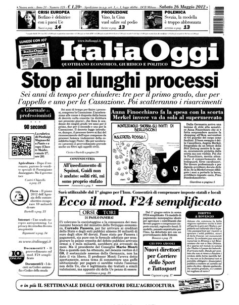 Italia oggi : quotidiano di economia finanza e politica